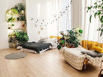 Porte scorrevoli e piante d'interno per un abbinamento originale