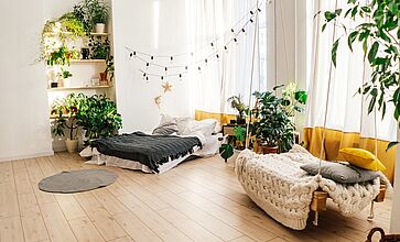 Porte scorrevoli e piante d'interno per un abbinamento originale